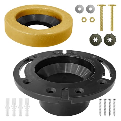 Image of RV Toilet Flange with Wax Ring, Socket Floor Flange Wax Seal Ring Repair Kit for RV 300 /310 /320 Toilets, Replaces 385345892 RV Floor Flange