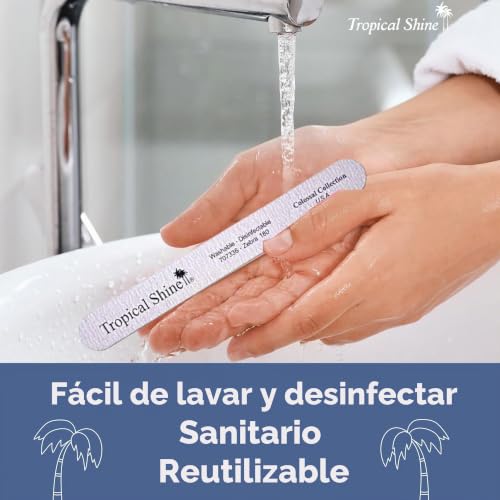 Limas de uñas de grano medio 180 Colección Colosal Jumbo Zebra para un limado impecable 3