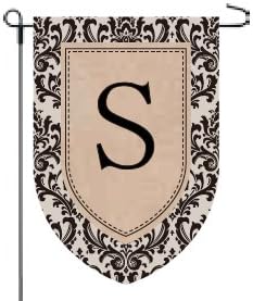 Home Garden Flags Monogram - Damask Burlap - 12.5 x 18 (S)