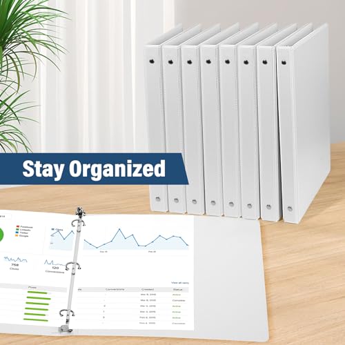0.5-Inch 3-Ring-Binder with Pockets, 1/2'' Basic Binders 1-inch View Round Binders Holds 100 Sheets US Letter Size 8.5'' x 11'' - Bundle Packs Perfect for Home, Office, and School (0.5-inch) - Image 6