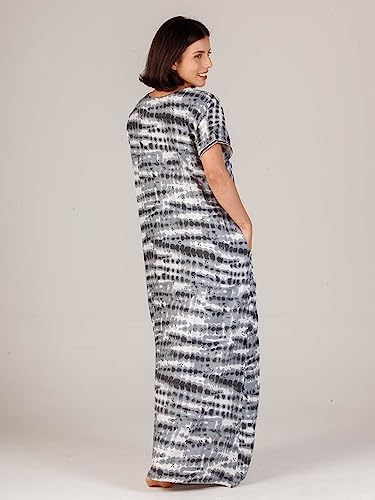 Image of Evolove Women's Viscose Liva Long Maxi Night Gown Nighty Dress with Pocket, Super Soft Comfortable (LNG-Rayon)