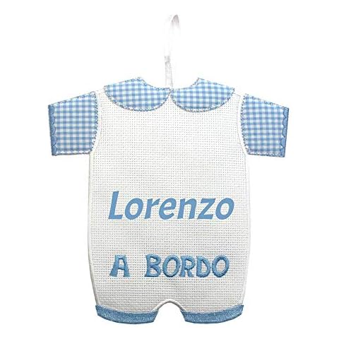 Baby boy on board for car custom car with any colorful name, CUSTOMIZED -INDICATES THE NAME IN THE SPECIAL TEMPESTIVE DELIVERY SPACE (AZURRE) Cover