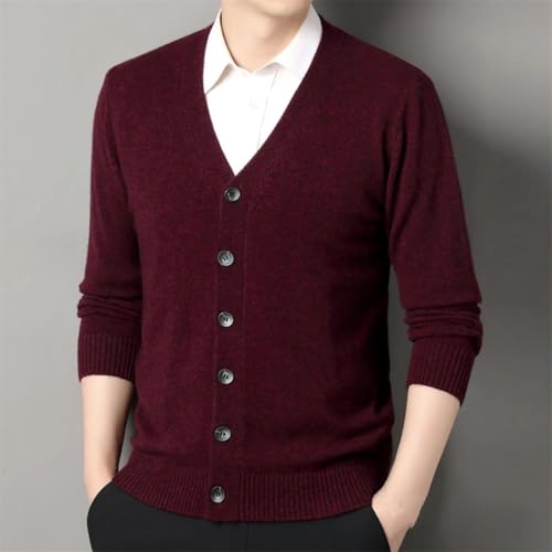 Men's Cardigan Sweaters Vintage Slim Fit V-Neck Long Sleeve Knit Sweater Outerwear3