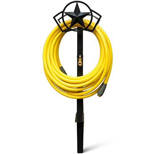 Real Hose Storage Garden Hose Holder - Upgraded Water Hose Hanger Holds 125ft Heavy Duty Freestanding Garden Hose Reel Hanger for Outside Yard & Lawn (With Faucet)