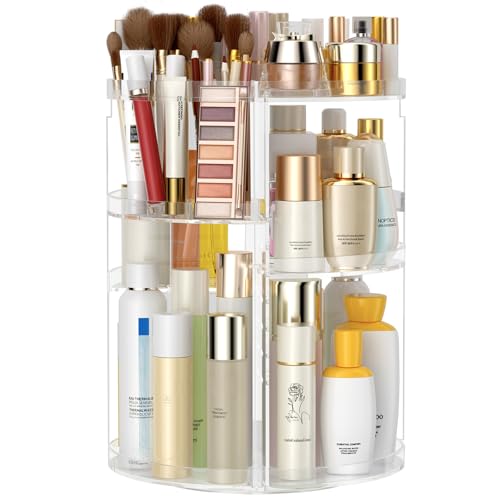 Awenia Makeup Organizer 360-Degree Rotating, Adjustable Makeup Storage, 7 Layers Large Capacity Cosmetic Storage Unit, Fits Different Types of Cosmetics and Accessories, Plus Size