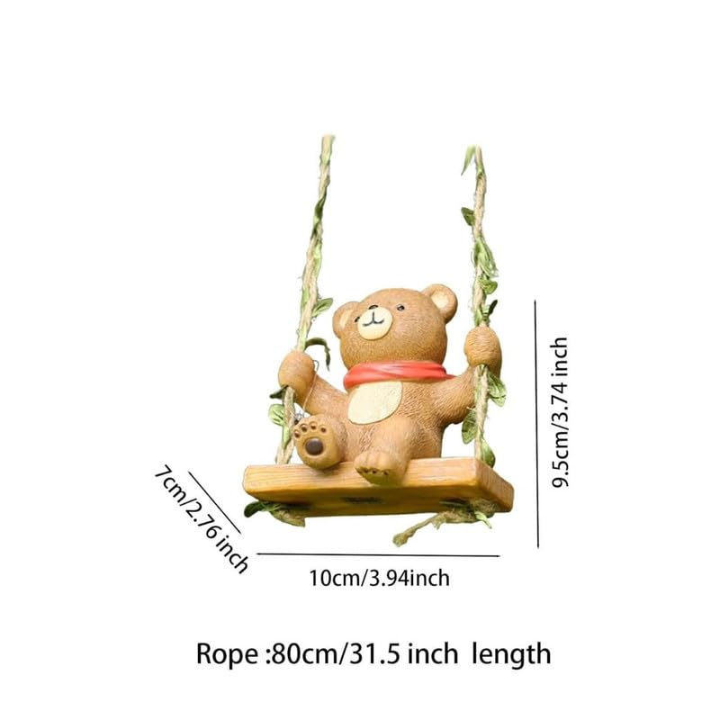 Image of The Decorshed Cute Teddy Bear Swing Hanging Dcor - Pack of 1 | Adorable Teddy Showpiece for Car Rear View Mirror, Home Wall, Kids Room & Office Decoration | Gifting Item