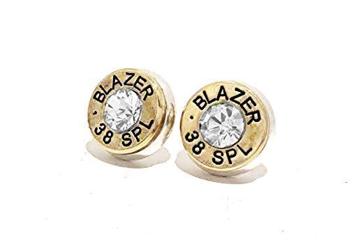 Bullet Jewelry Earrings Pierced Stud 38 Special Gun Ammo Sterling Silver Back Hypo Allergenic Post