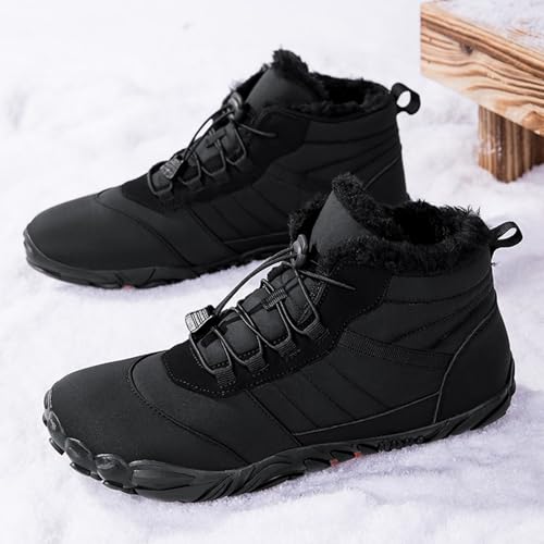 Womens Barefoot Boots Winter Non-Slip Mens Hiking Boots Waterproof Non-Slip With Plush Fleece Lining, Wide Toe Shoes3