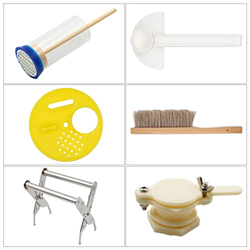 MOGOULUA 15pcs Professional Beekeeping Tool Kit Beekeeping Foundation Tool for Beekeeping Beginner Beehive Smoker Bee Brush Bee Marker Tool Bee Feeder Beehive Tool Accessory - Image 2