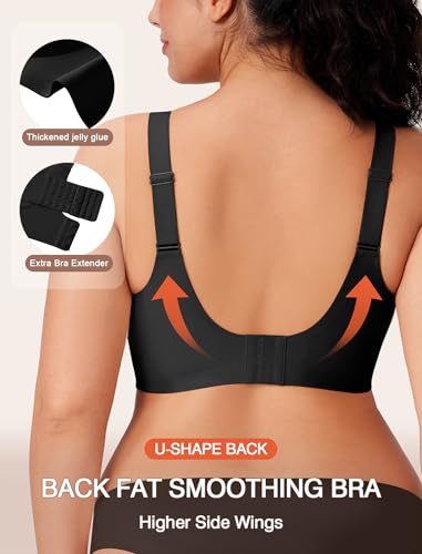Image of Jelly Wireless Bras for Women No Underwire Push Up Seamless Full Coverage Bralettes Support Lift Everyday Bra