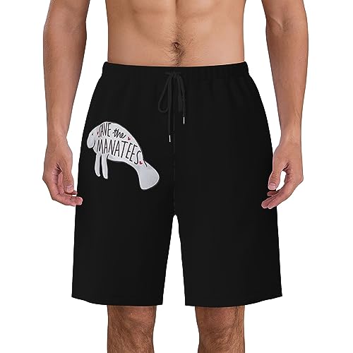 Pantalones Cortos Salvemos A Los Manatíes Short Deportivo Secado Rápido Bañador Hombre Transpirable Shorts De Baño para Correr Viajes Piscina L