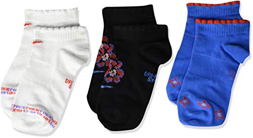 NIKE Youth Everyday Lightweight No Show 3 Pair - Gfx, Multicolor - Color, Small