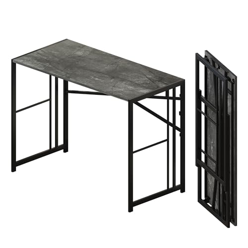 Lutown-Teen Escritorio Plegable para Ordenador de 103 cm, Escritorio de Camping, no Requiere Montaje, Mesa de Oficina en casa, Color Gris