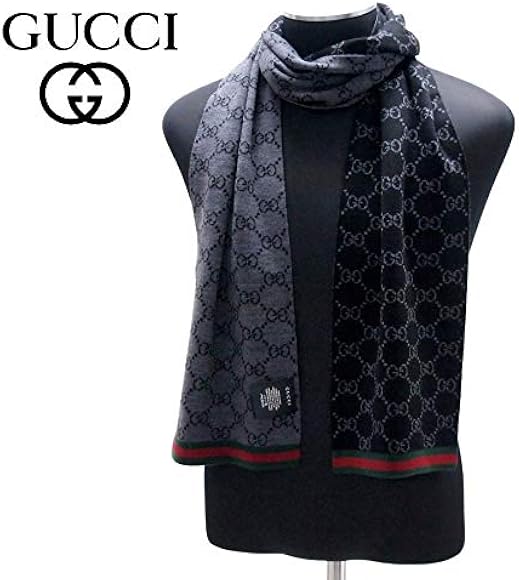 GUCCI GG ウールマフラー ブラック（型番: 325806） GUCCI GG ウールマフラー ブラック（型番: 325806）