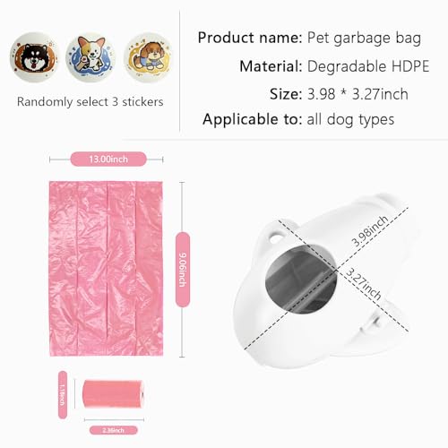 Image of Dog Poop Bag Dispenser with Detachable strap 1.2oz Airplane Design U Clip System for Easy OneHanded Use Including 1 roll of 16 randomly colored thick dog poop bags