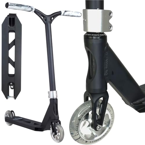 Striker Lux Patinete de acrobacias I ABEC 9 I para principiantes y profesionales, patinete infantil, ligero, truco, pedaleo, patinete completo, patinete libre, Park I (negro/plata, 75,5 cm)