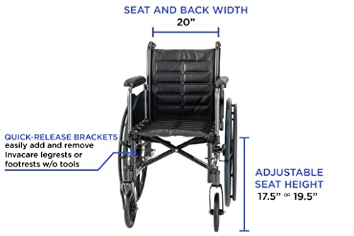 Invacare Tracer Ex2 Wheelchair For Adults | Standard Folding | 20 Inch Seat | Full Arms #TOP2