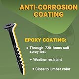 Wavanta 50Pcs Decking Screws, 4.8 x 75mm Black Wood Screws, Torx Drive Flat Head Screw, Rust Resistant Black Coated, with T25 Torx Bit - Image 3