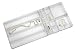 iDesign Linus BPA-Free Plastic Fashion Jewelry Vanity and Drawer Organizer, Tray for Rings, Earrings, Bracelets, Necklaces, 17.5" x 7.75" x 1.25", Set of 2 - Clear