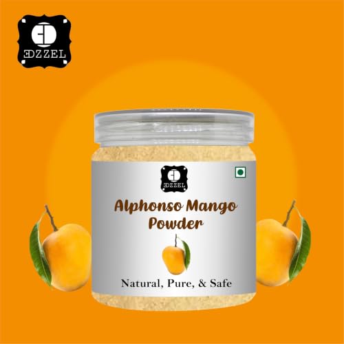 Image of EDZZEL Dried Alphonso Mango Powder | Fine Fruit Powder for Smoothies, Baking, Desserts, Beverages, Ice Cream, Yogurt & Culinary Recipes | Versatile Pantry Ingredient