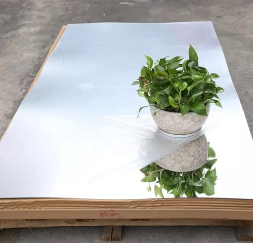 Image of Set of 2 1 /12'' Silver Mirror Extruded Acrylic Sheet,Mirror Perspex,Mirrored Acrylic Lucite Plexiglass Sheet (Actual Size 11.875 inch x 11.875 inch)