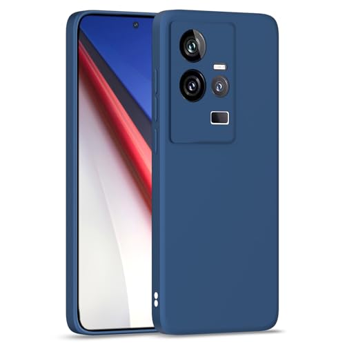 Image of Outlouders Back Cover for iQOO 11 5G | Camera Protection | Durable Soft Matte Silicone Bumper Case (Blue)