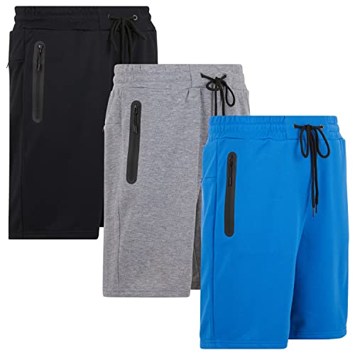 Pure Champ Mens Shorts French Terry 3 Pack Gym Shorts For Men Athletic Workout Training Shorts With Zipper Pocket And Drawstring Size Xs-3Xl (Group C,M) #TOP8