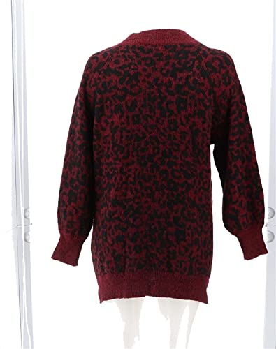 Belle Kim Gravel Intarsia Animal Cardigan Pockets A452136 #TOP4