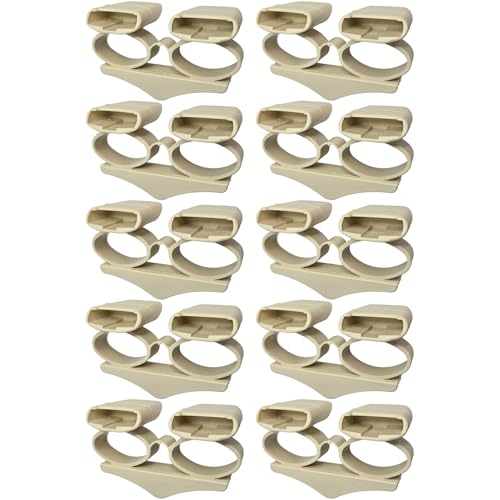 cyclingcolors 10x Doppel-Lattenhalter Lang 38 x 8 mm hängend Elastomer für Lattenrost Holzrahmen Bett Endkappen Befestigung Zapfen, beige