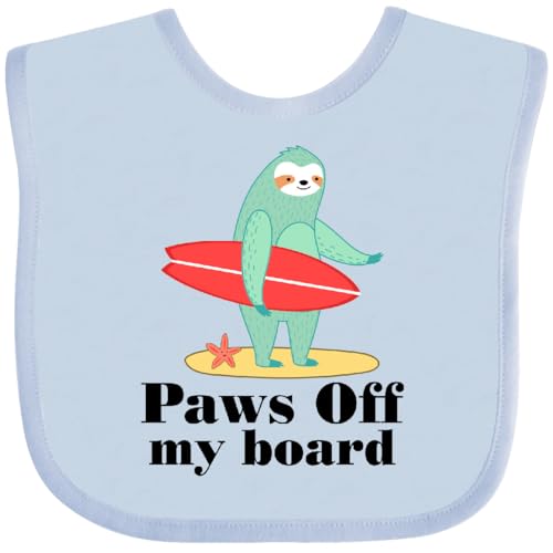 inktastic Surfing Funny Sloth Surfboard Baby Bib