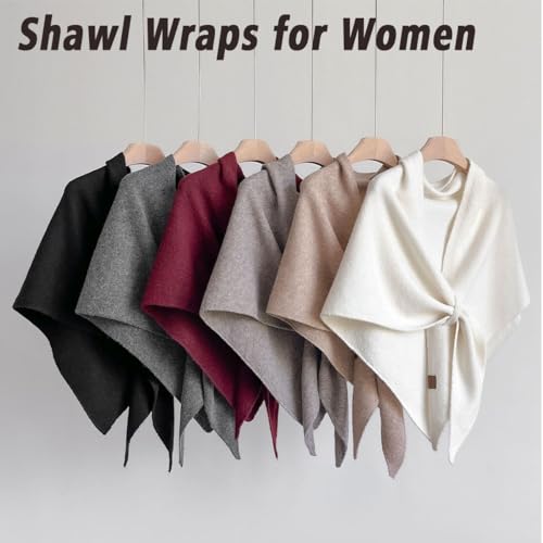 Shawl Wraps for Women, Solid Color Knitted Shawls and Wraps Blend Scarf Cape, Sweater Shawl Scarf for Daily Wear2