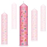 Jutom Birthday Countdown Candles Baby Shower Birthday Pillar Candle First 1-21 Pillar Pink Annual for Girls Baby Shower Favor 10 Inches Tall