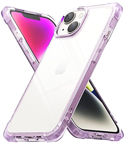 Image of Ringke Fusion Bumper Compatible with iPhone 14 Case Cover Transparent Hard Back Soft Flexible TPU Frame Bumper Scratch Resistant iPhone 14 Back Cover - Clear Purple