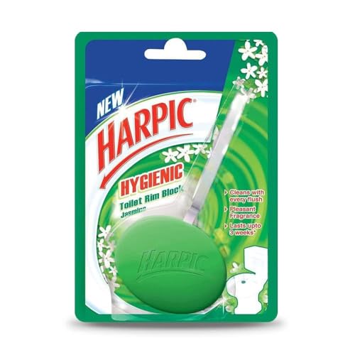 Harpic Hygienic Toilet Cleaner Rim Block, Jasmine - 26 g | India's # 1 Toilet Cleaner