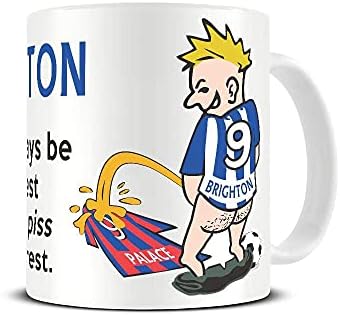 Wee On The Rival's Shirt | Football Fan Rivalry Mugs | Great Funny Gift for a Football Supporter Present Coffee Tea Mug Cup (Chelsea V Arsenal) WE08