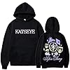 Umiquansome Katseye Merch Hoodies for Women UK Print Sweatshirt with Pockets Women's Fashion Winter Oversized Hoodie Ladies Tops Black M