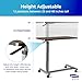 Invacare Bed Table, Height Adjustable Overbed Table, Hospital Bedside Table, Medical Rolling Desk with Wheels, Waterproof Medical and Home Use L-Shaped Steel Base Over Bed Tray Table