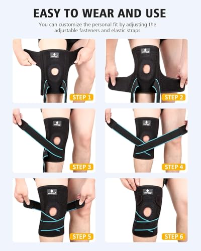 Image of NEENCA Professional Knee Brace, Compression Knee Sleeve with Patella Gel Pad & Side Stabilizers, Knee Support Bandage for Pain Relief, Medical Knee Pad for Running, Workout, Arthritis, Joint Recovery-Single