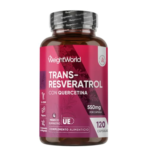 Trans Resveratrol con Quercetina 550mg - 4 Meses de Suministro