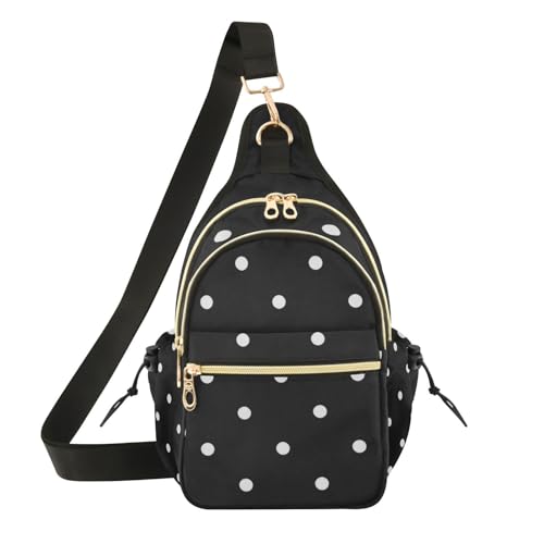 Sac pour course à pied et randonnée léger à motifs pois noirs