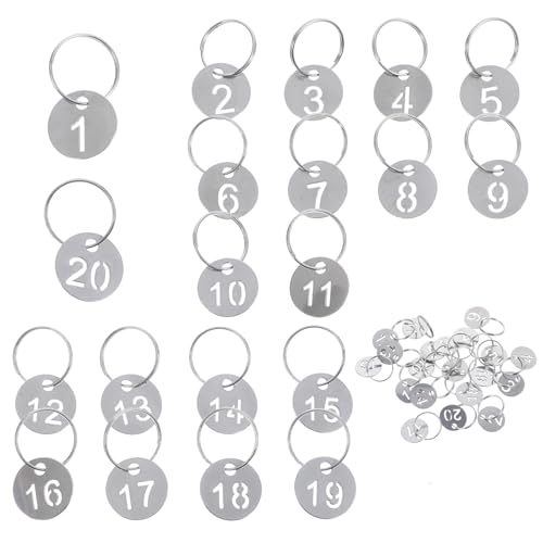 LALAFINA hAԍ^O  L[z_[ ԍӂ 120܂  ԍD XeX  hAԍ^O a20mm L[Ot oȂ L[x^O ƖǗp h ύ 20pcsiԍ1-20j