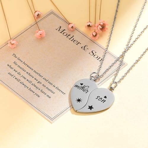 Yonhon Mother Son Necklace for 2,Mother Son Matching Bracelet Set for 23