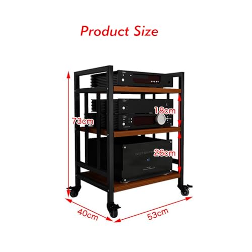 Mueble de componentes AV de 3 niveles y estantes de madera para equipos estéreo 2
