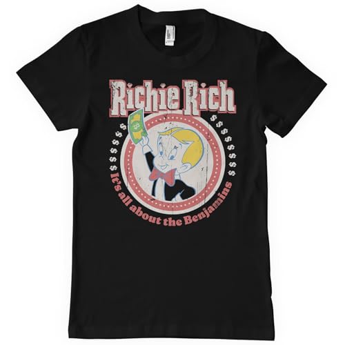 Richie Rich T-Shirt Hommes Vintage Licence Benjamins Coton Col Rond