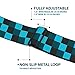 Buckle-Down Seatbelt Belt - Checker Trio Baby Blue/Black/Turquoise - 1.0
