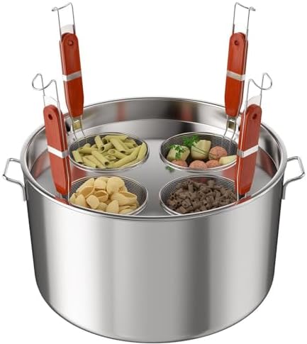 Commercial Pasta Cooker with Straining Baskets & Divider - Efficient Noodle Cooking for Restaurants & Home Kitchens, Perfect for Chefs & Food Enthusiasts
