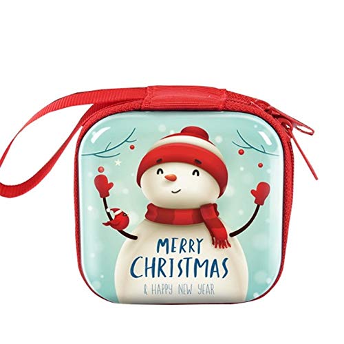 Preisvergleich Produktbild Unbekannt Münzfach Tasche Frohe Weihnachten Santa Schneemann Kinder Mädchen Süßigkeiten Münze Geld Brieftasche Geldbörse Kopfhörer Aufbewahrungstasche Beutel