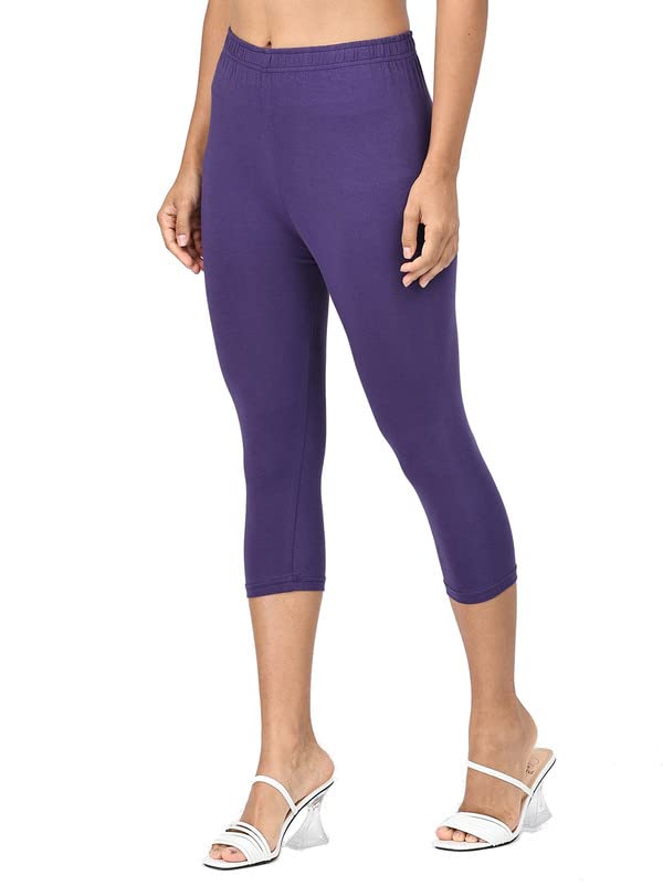 Image of Robinbosky Premium Stretchable Cotton Capri Legging for Women | Suitable for Formal wear & Casual wear | High-End Elastic Makes. The Leggings Squat Proof and Durable for Travel, Yoga, & Workout.
