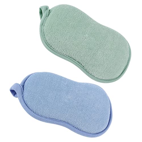 SHERCHPRY 2 Piezas Esponja de Baño para Esponja de Ducha Suave y Exfoliante Verde y Azul para Limpieza Corporal y Cuidado