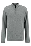 FYNCH-HATTON Strukturierter Pullover mit Troyer-Kragen im Casual-Fit Silver/XXL